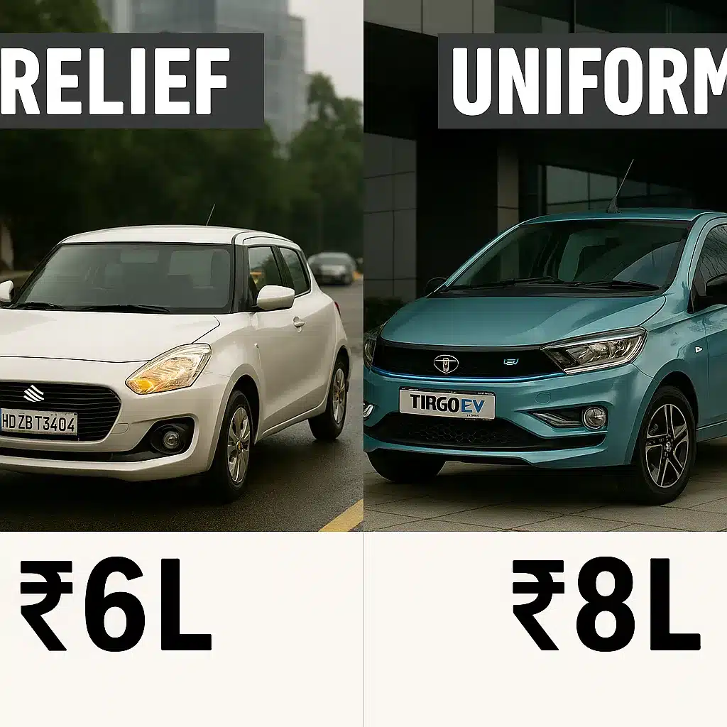 Graphic depicting the clash between Maruti Suzuki and Tata Motors